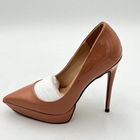 Milooey shoes Nude Pointed Toe Slip On Platform Pumps Sexy High Heels Shoes - Picture 2 of 6